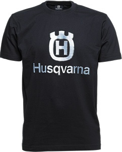 Husqvarna T-Shirt, marinblå - stor logotype S i gruppen Skog och Trädgårdsprodukter / Husqvarna Kläder/Skyddsutrustning / Arbetskläder / Accessoarer hos Gräsklipparbutiken (1016371-48)