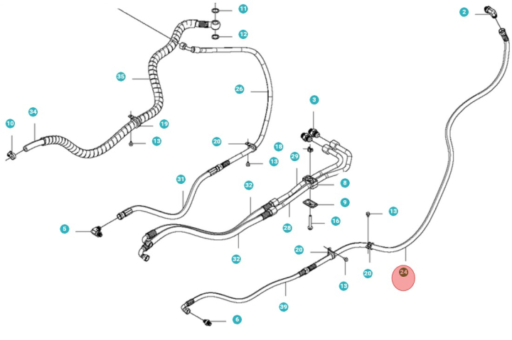 Hydraulslang, L=1460 i gruppen hos Gräsklipparbutiken (5010873-01)