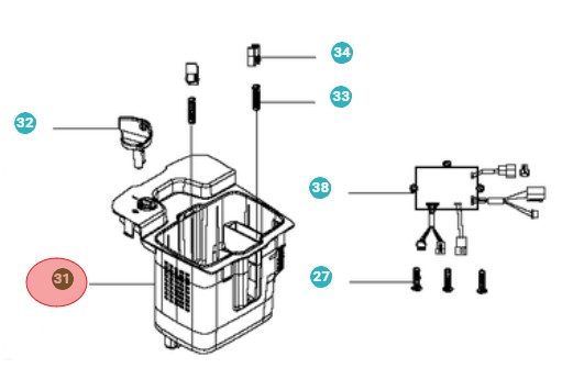 BATTERIBOX i gruppen Reservdelar Gräsklippare / Reservdelar Husqvarna Gå-Bakom Gräsklippare / Reservdelar Husqvarna LC141VLi hos Gräsklipparbutiken (5014896-02)