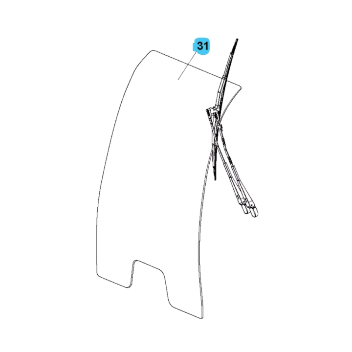 Vindruta i gruppen Reservdelar Gräsklippare / Reservdelar Husqvarna Rider / Reservdelar Husqvarna P525DX hos Gräsklipparbutiken (5019554-01)