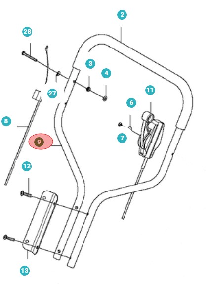 Handtag Kpl i gruppen Reservdelar Gräsklippare / Reservdelar Klippo / Reservdelar Klippo Pro 17 H hos Gräsklipparbutiken (5029064-03)