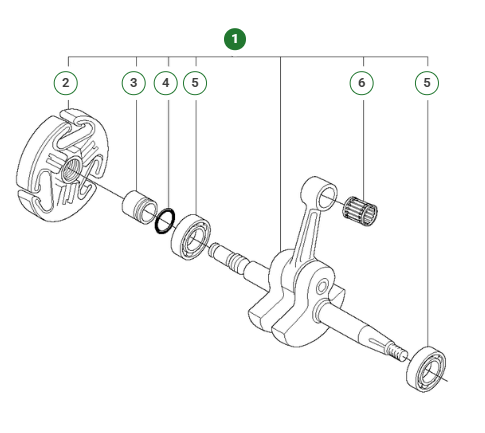 CRANKSHAFT ASSY KIT i gruppen  hos Gräsklipparbutiken (5037487-06)