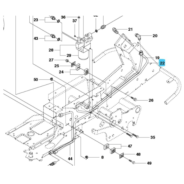 Hydraulrör i gruppen Reservdelar Gräsklippare / Reservdelar Husqvarna Rider / Reservdelar Rider PR17 AWD hos Gräsklipparbutiken (5042099-01)