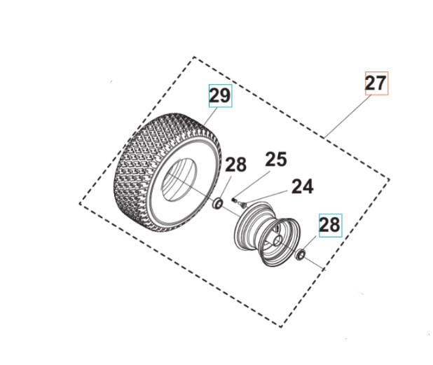 Hjulkit TS 112, TS 114, TC 215T, TC 220T, TS 112, TS 114, TS 215T, TS 217T i gruppen Reservdelar Gräsklippare / Reservdelar Husqvarna Trädgårdstraktorer / Reservdelar Husqvarna TS 114 hos Gräsklipparbutiken (5311479-41)