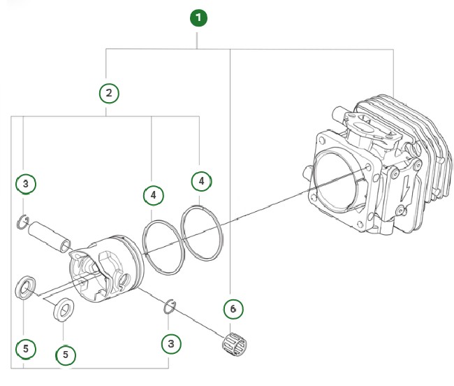 CYLINDER KIT D40 NIKASIL i gruppen  hos Gräsklipparbutiken (5366598-02)