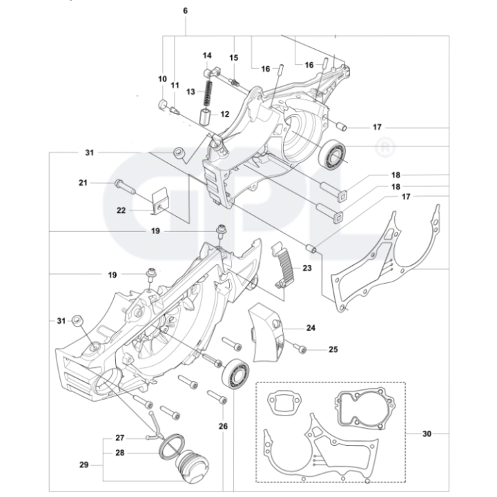 CRANKCASE KIT SMALL SMS 560MKI i gruppen  hos Gräsklipparbutiken (5368996-01)