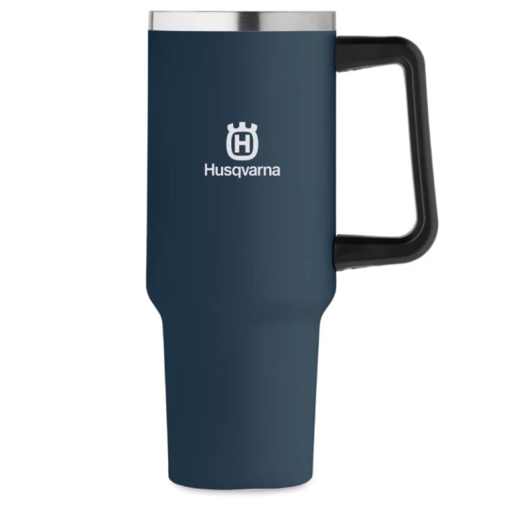 Tumblermugg Husqvarna 1.2L i gruppen Skog och Trädgårdsprodukter / Husqvarna Kläder/Skyddsutrustning / Arbetskläder / Accessoarer hos Gräsklipparbutiken (5415572-01)