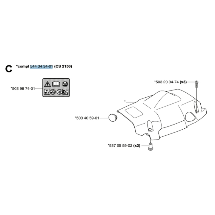Cylinderkåpa 5443434-01 i gruppen hos Gräsklipparbutiken (5443434-01)