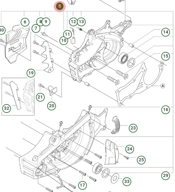 CRANKCASE ASSY 555 GREY i gruppen  hos Gräsklipparbutiken (5753802-24)