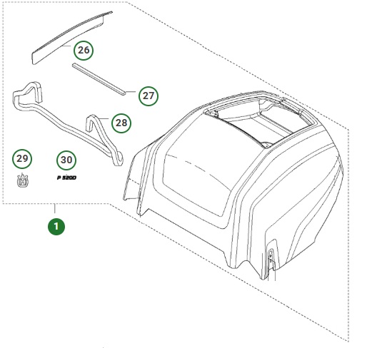 Motorkåpa i gruppen  hos Gräsklipparbutiken (5757500-01)