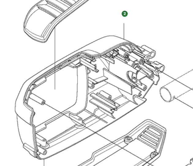 Batterihushalva, Vänster i gruppen  hos Gräsklipparbutiken (5770076-03)