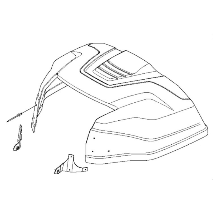 Motorkåpa Kpl i gruppen Reservdelar Gräsklippare / Reservdelar Husqvarna Rider / Reservdelar Rider 216 AWD hos Gräsklipparbutiken (5776149-01)