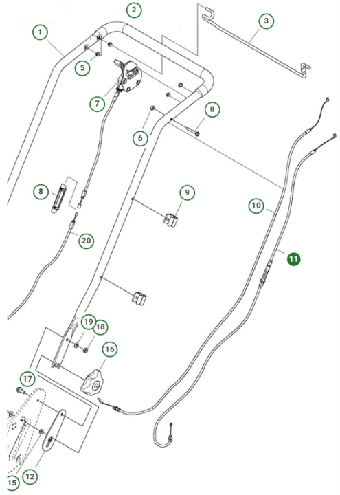 Vajer, Drivning i gruppen Reservdelar Gräsklippare / Reservdelar Husqvarna Gå-Bakom Gräsklippare / Reservdelar Husqvarna LC353VI hos Gräsklipparbutiken (5821052-01)