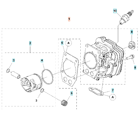 Cylinderkit Husqvarna T540XP i gruppen  hos Gräsklipparbutiken (5863415-02)