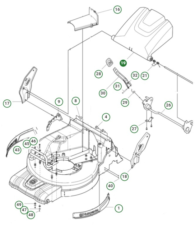 LUCKA i gruppen Reservdelar Gräsklippare / Reservdelar Husqvarna Gå-Bakom Gräsklippare / Reservdelar Husqvarna LC551iV hos Gräsklipparbutiken (5871972-02)