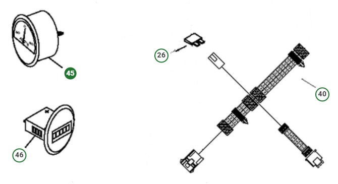 GAUGE AMMETER, PRIME SILVER BE i gruppen Reservdelar Gräsklippare / Reservdelar Husqvarna Traktorer / ➤ TS modeller / Reservdelar Husqvarna TS 346 hos Gräsklipparbutiken (5875539-06)