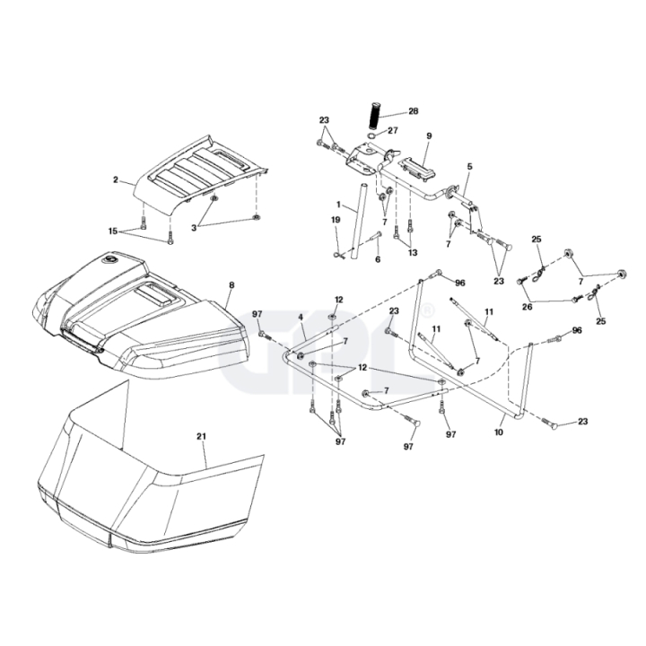 Uppsamlare i gruppen Reservdelar Gräsklippare / Reservdelar Husqvarna Traktorer / ➤ TC modeller / Reservdelar Husqvarna TC 138 L hos Gräsklipparbutiken (5893160-01)
