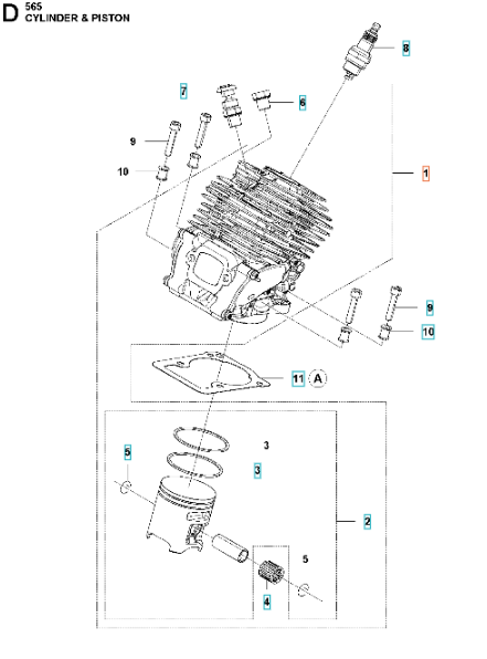 Cylinderkit Husqvarna 565 i gruppen  hos Gräsklipparbutiken (5901503-04)