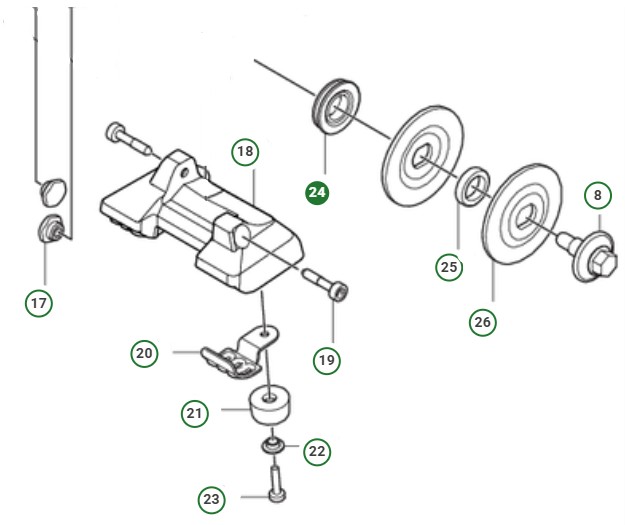 SUPPORT FLANGE BLADE SHAFT i gruppen  hos Gräsklipparbutiken (5908847-01)
