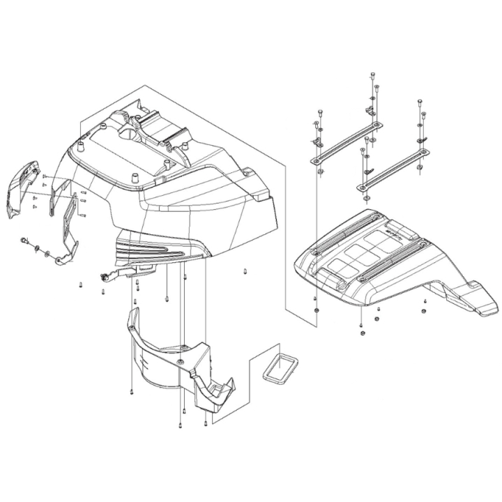 Hood Assy R420Tsx Awd i gruppen Reservdelar Gräsklippare / Reservdelar Husqvarna Rider / Reservdelar Rider 420 TSX AWD hos Gräsklipparbutiken (5909009-01)