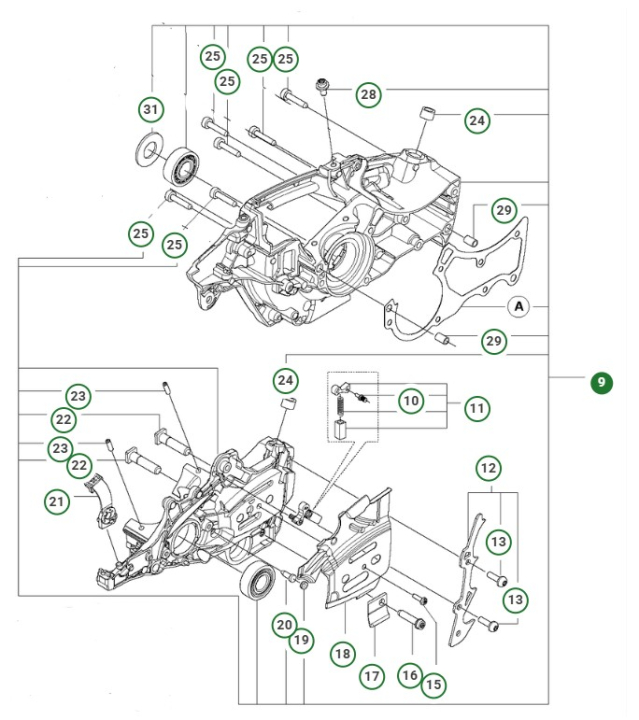 CRANKCASE KIT 545/550XP/XPGMKI i gruppen  hos Gräsklipparbutiken (5958977-05)