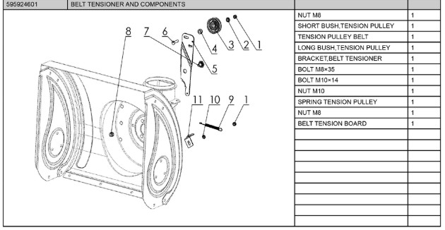 BELT TENSIONER AND COMPONENTS i gruppen  hos Gräsklipparbutiken (5959246-01)