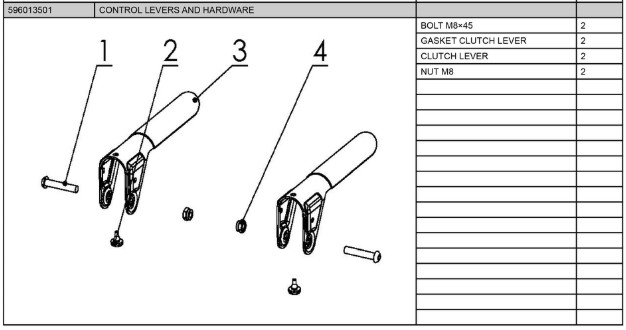 CONTROL LEVERS AND HARDWARE i gruppen  hos Gräsklipparbutiken (5960135-01)