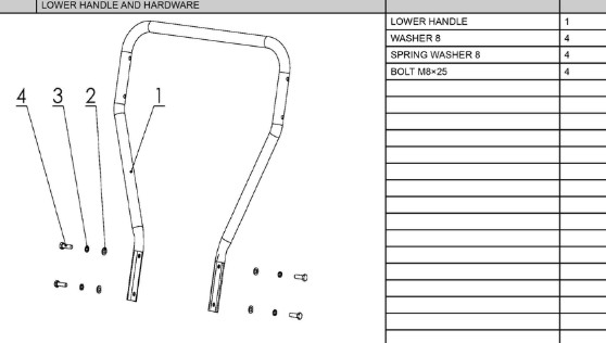 LOWER HANDLE AND HARDWARE i gruppen  hos Gräsklipparbutiken (5960138-02)