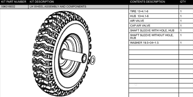 LH WHEEL ASSY AND COMPONENTS i gruppen  hos Gräsklipparbutiken (5960160-02)