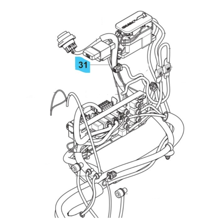 Wiring Assy Power Supply W122 i gruppen Reservdelar Gräsklippare / Reservdelar Husqvarna Rider / Reservdelar Rider 112iC hos Gräsklipparbutiken (5960280-03)