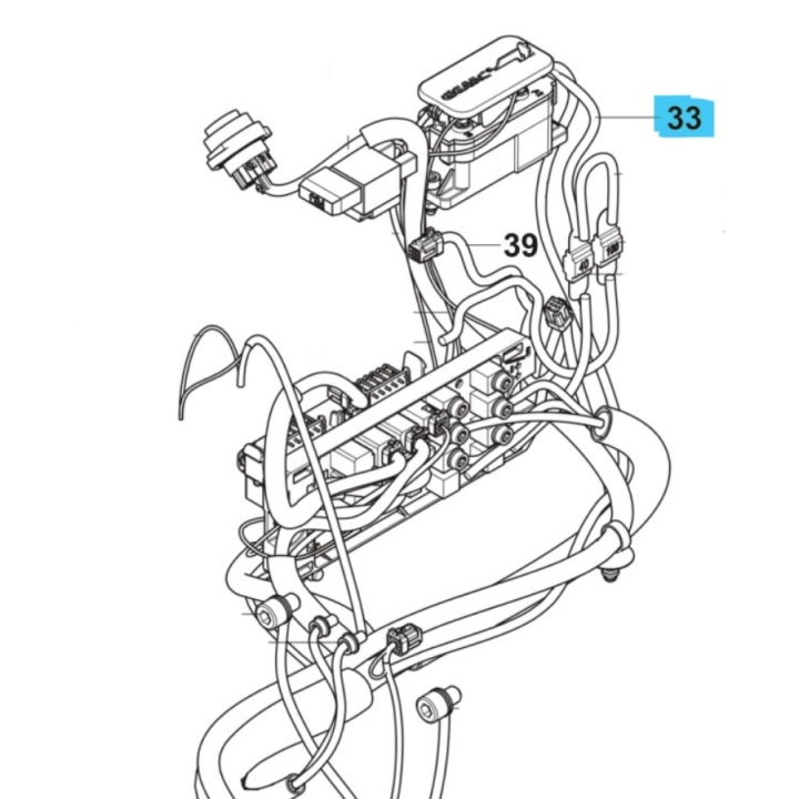 Wiring Assy Power Supply W122 i gruppen Reservdelar Gräsklippare / Reservdelar Husqvarna Rider / Reservdelar Rider 112iC hos Gräsklipparbutiken (5960280-05)