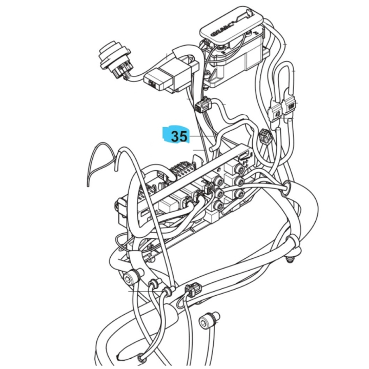 Wiring Assy Power Supply W122 i gruppen Reservdelar Gräsklippare / Reservdelar Husqvarna Rider / Reservdelar Rider 112iC hos Gräsklipparbutiken (5960280-07)