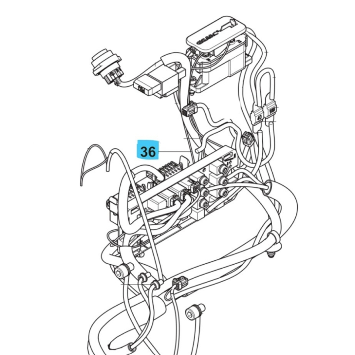 Wiring Assy Power Supply W122 i gruppen Reservdelar Gräsklippare / Reservdelar Husqvarna Rider / Reservdelar Rider 112iC hos Gräsklipparbutiken (5960280-08)