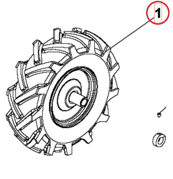 Right Wheel 3,50X6 i gruppen  hos Gräsklipparbutiken (5986785-01)