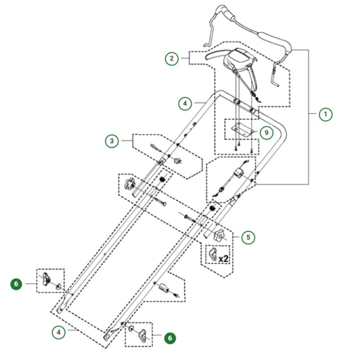 KNOB KIT i gruppen Reservdelar Gräsklippare / Reservdelar Husqvarna Gå-Bakom Gräsklippare / Reservdelar Husqvarna LC353 AWD hos Gräsklipparbutiken (5995422-01)