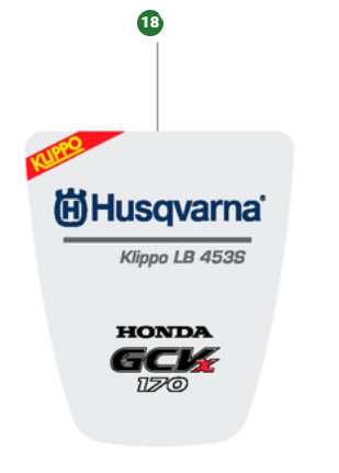 DECAL HUSQVARNA KLIPPO LB 453S i gruppen Reservdelar Gräsklippare / Reservdelar Husqvarna Gå-Bakom Gräsklippare / Reservdelar Husqvarna LB453S KLIPPO™ hos Gräsklipparbutiken (5995758-04)