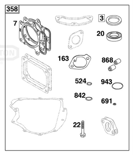 GASKET SET, ENGINE i gruppen  hos Gräsklipparbutiken (84001915)