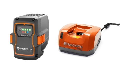 Batteripaket B330X & laddare QC500 i gruppen Skog och Trädgårdsprodukter / Husqvarna Batteridrivna Trädgårdsmaskiner / Batteri & laddare hos Gräsklipparbutiken (9706077)