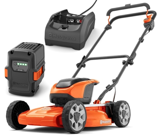 Husqvarna LB 144i batterigräsklippare med B140 och C80 i gruppen Skog och Trädgårdsprodukter / Husqvarna Batteridrivna Trädgårdsmaskiner / Batterigräsklippare hos Gräsklipparbutiken (9706482-02)