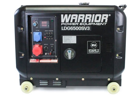 Warrior 6.25 kVa Dieselelverk, 3-fas - Trådlös fjärrkontroll, ATS i gruppen Skog och Trädgårdsprodukter / Elverk hos Gräsklipparbutiken (LDG6500SV3)