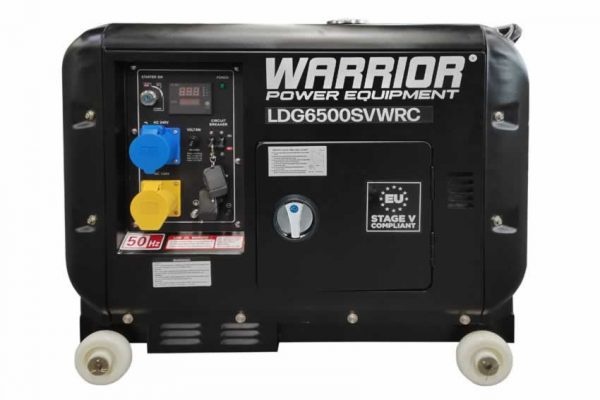 Warrior 6.25 kVa Dieselelverk, 3-fas - Trådlös fjärrkontroll i gruppen Skog och Trädgårdsprodukter / Elverk hos Gräsklipparbutiken (LDG6500SV3WRC)