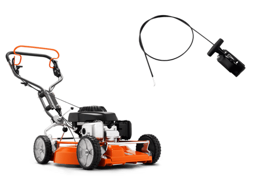 Gräsklippare med tillhörande gasreglage