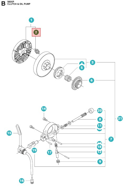 Kopplingsfjäder 555/556/560/562 (2016-)