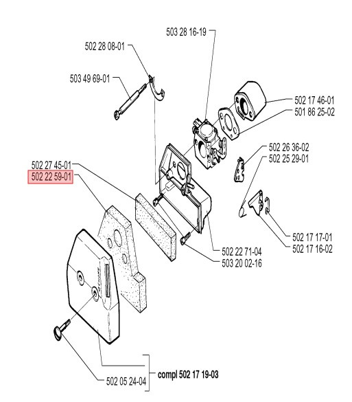 Luftfilter Husqvarna 250RX, 252RX