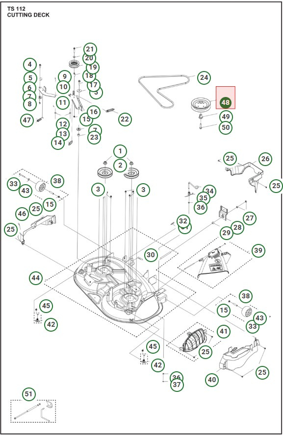 Remspännarhjul Husqvarna TS112, TC112