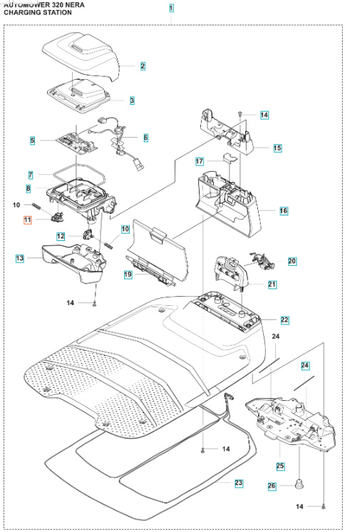 Laddbleckshållare vänster Automower Nera