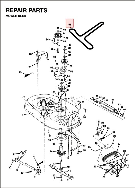 Rem klippaggregat LT1238, LT1538, LTH120, LTH130, LTH140 mfl