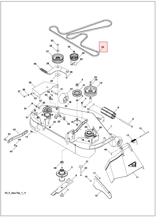 Rem klippaggregat Husqvarna YT 42 XLS, YTH 2242, 22V42 mfl