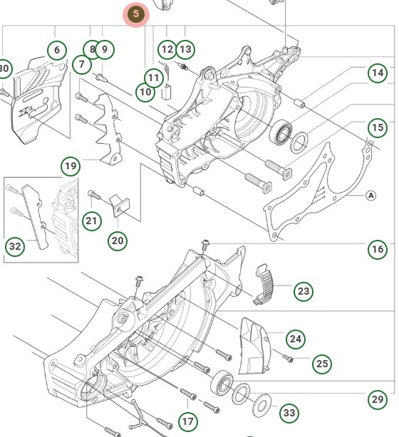 CRANKCASE ASSY 555 GREY