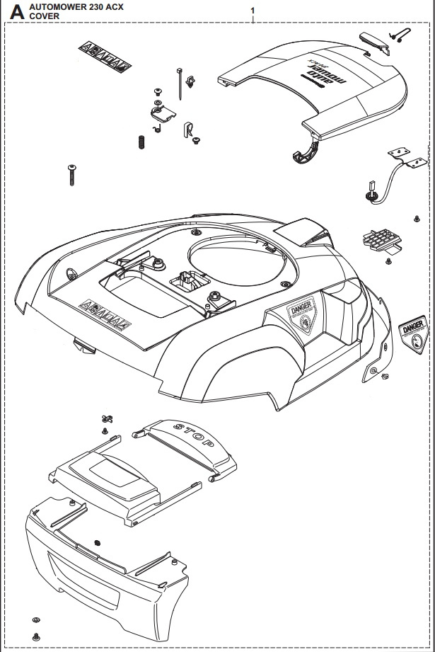 Kaross Kit Komplett Automower 230 ACX